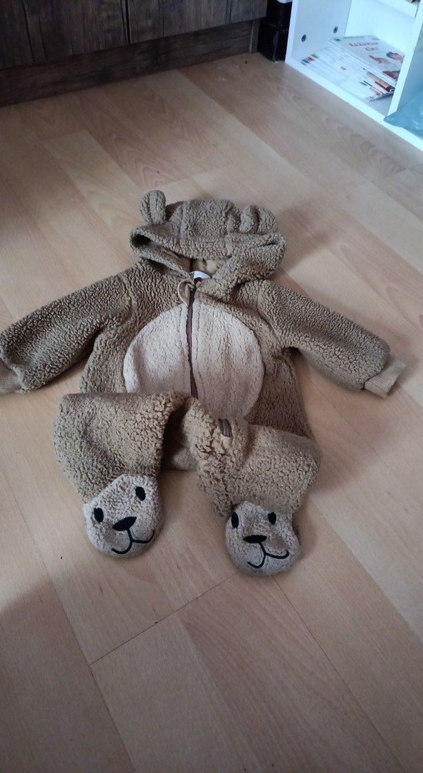 Kahverengi Peluş Bebek Tulumu - Görsel 2