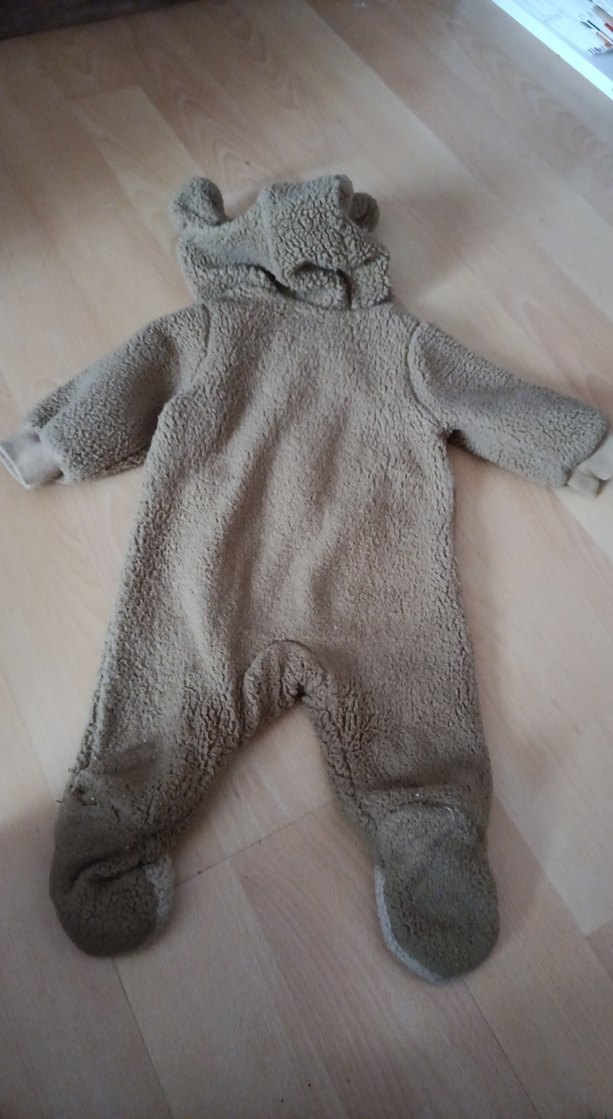 Kahverengi Peluş Bebek Tulumu - Görsel 3