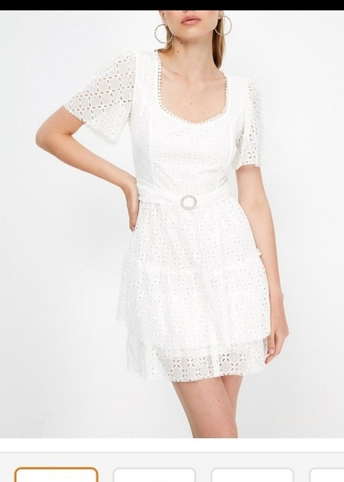 Beyaz fisto elbise - Görsel 3