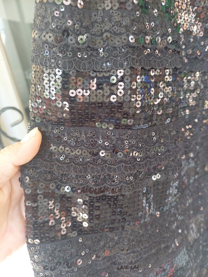 Dantelli Siyah Midi Strappy Elbise - Görsel 4