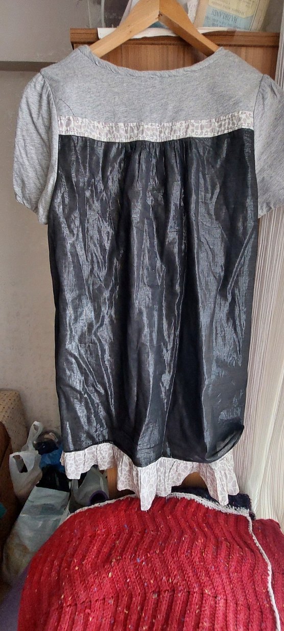 Gri Dökümlü Midi  Tunik ,elbise - Görsel 3