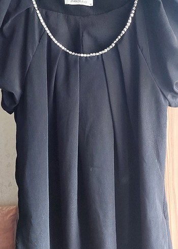 Siyah Piliseli Midi Kadın Elbise,Tunik - Görsel 3