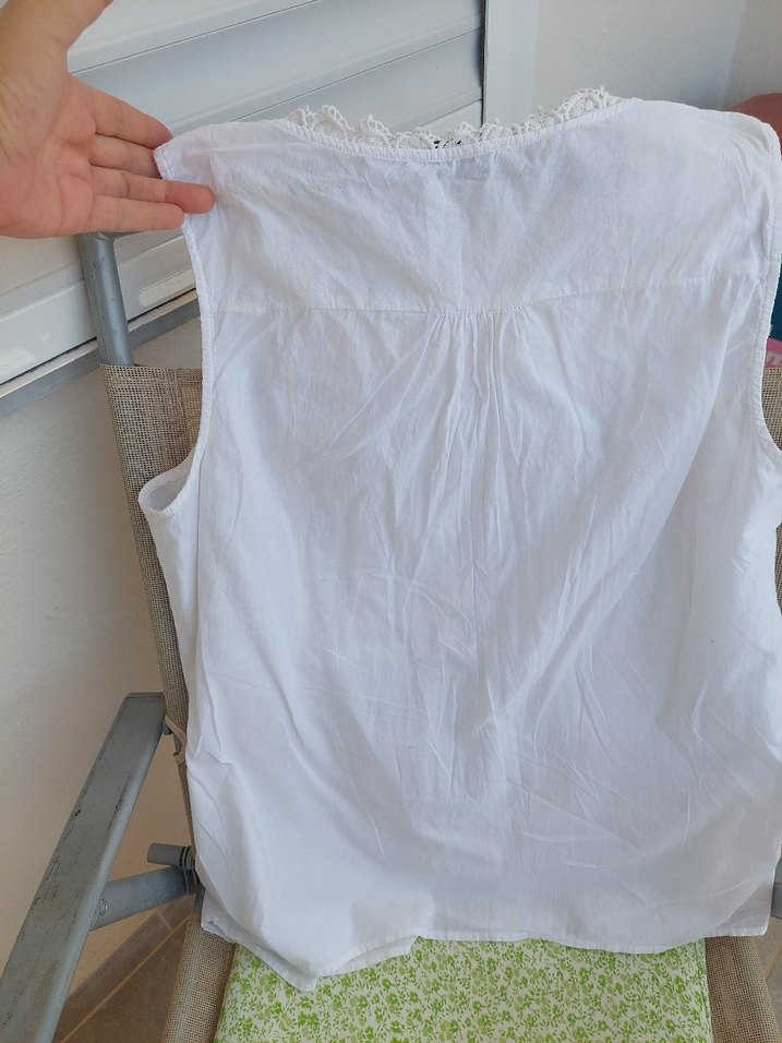 Nakışlı Beyaz Bluz - Görsel 3