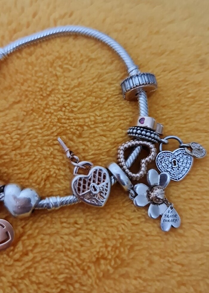 orjinal pandora rose charm - Görsel 3