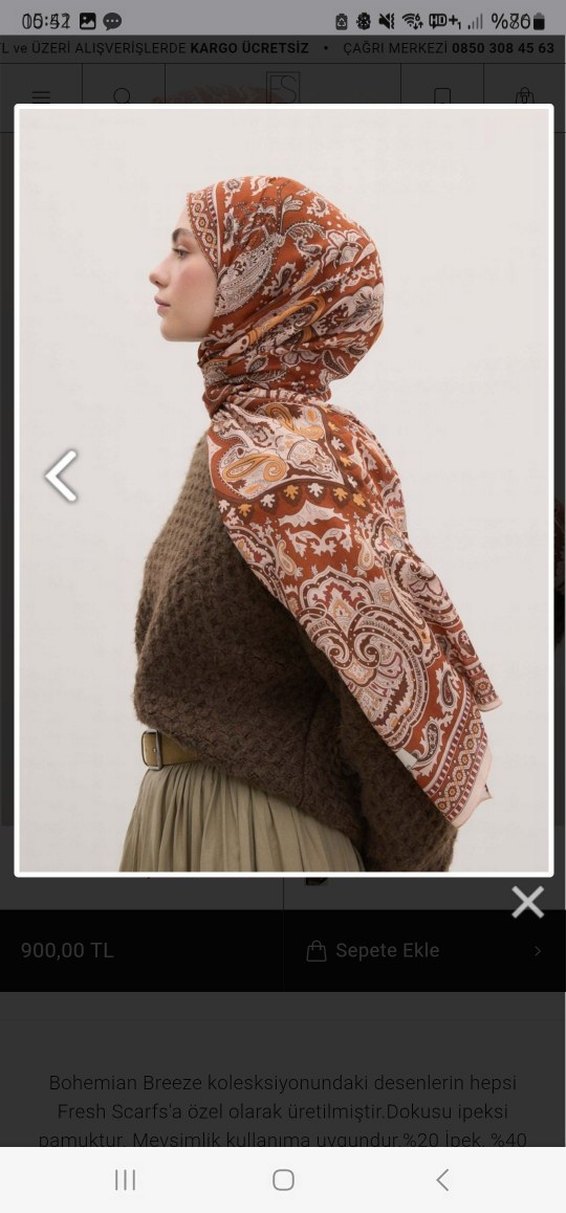 fresh scarfs bohemian şal - Görsel 2