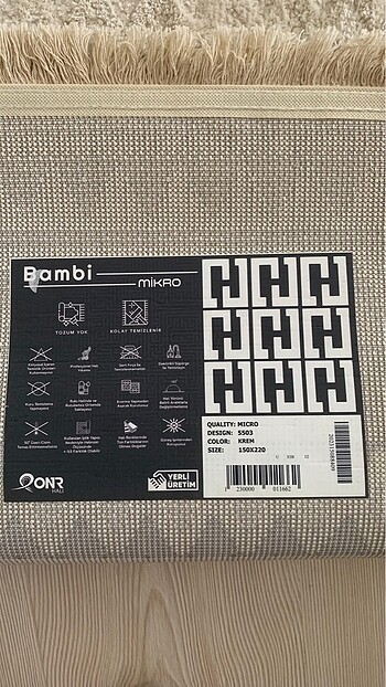 Beden Bambi mikro Krem halı 150*220