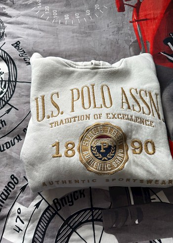 U.S. Polo Assn Beyaz Kapüşonlu Sweatshirt - Görsel 2