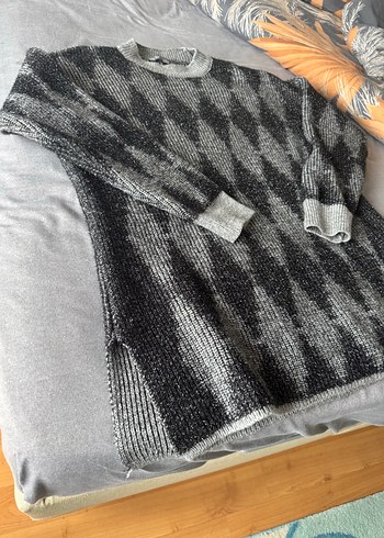 Gri Örgü Kadın Kazak - Görsel 2