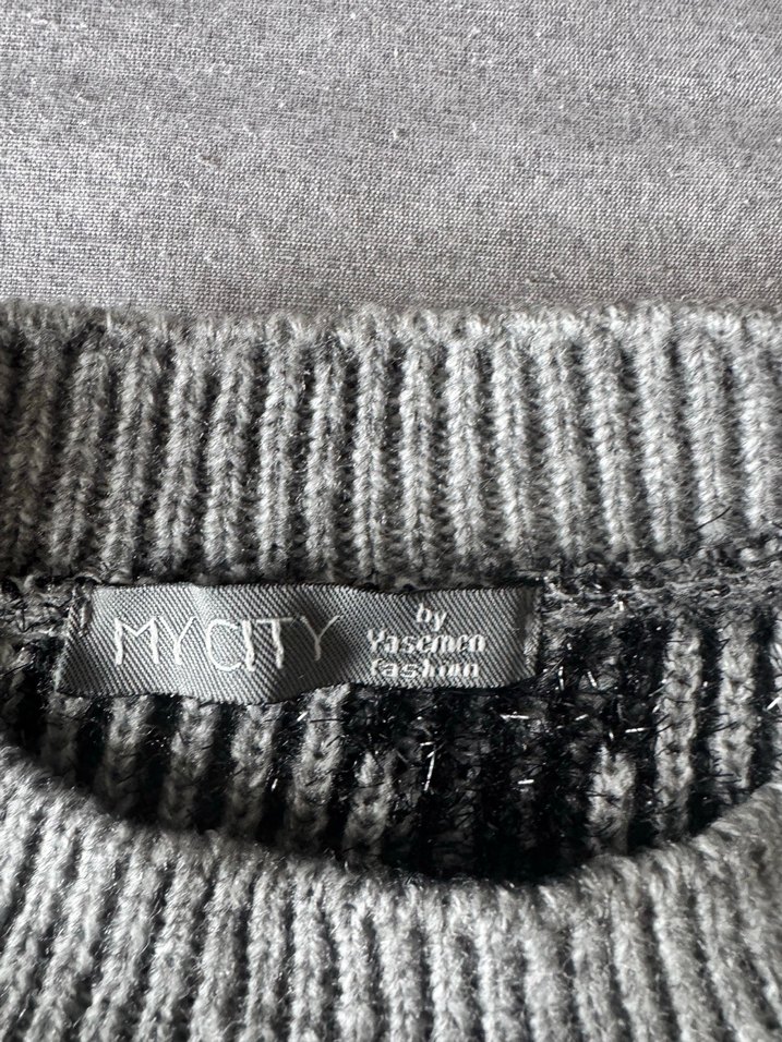 Gri Örgü Kadın Kazak - Görsel 3