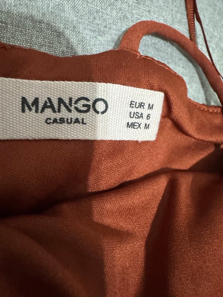 Mango Dantel Detaylı Kahverengi Midi Elbise - Görsel 4