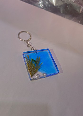 Parlak Mavi Minimalist Kadın Anahtarlık - Görsel 3