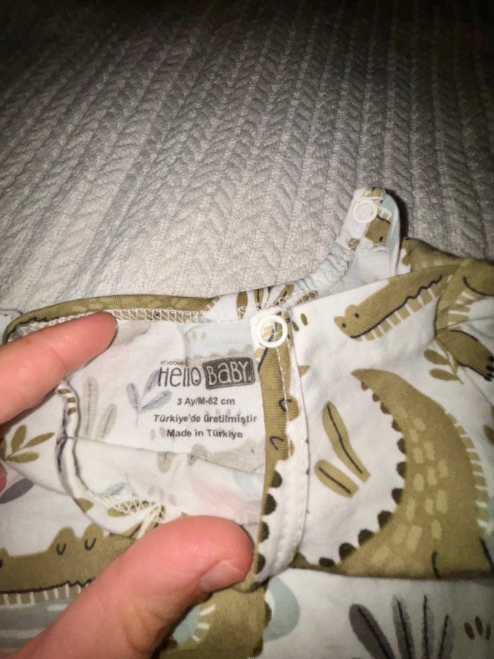 Yılan Desenli Kısa Kollu Bebek Tulum - Görsel 3