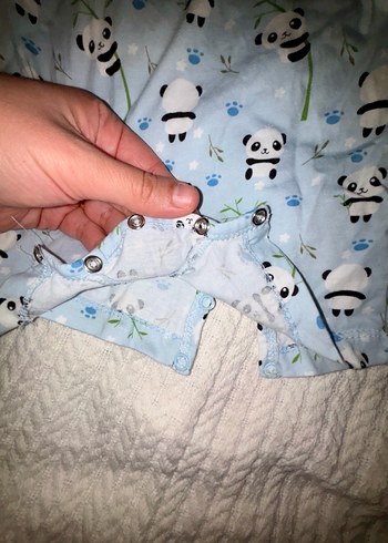 Mavi Panda Baskılı Erkek Bebek Tulum - Görsel 2