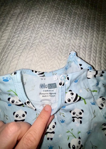 Mavi Panda Baskılı Erkek Bebek Tulum - Görsel 3