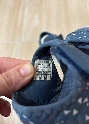 Mavi Gri Cırtlı Erkek Çocuk Sandalet - Görsel 5