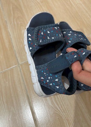 Mavi Gri Cırtlı Erkek Çocuk Sandalet - Görsel 4