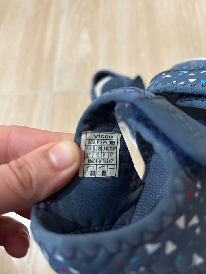 Mavi Gri Cırtlı Erkek Çocuk Sandalet - Görsel 5