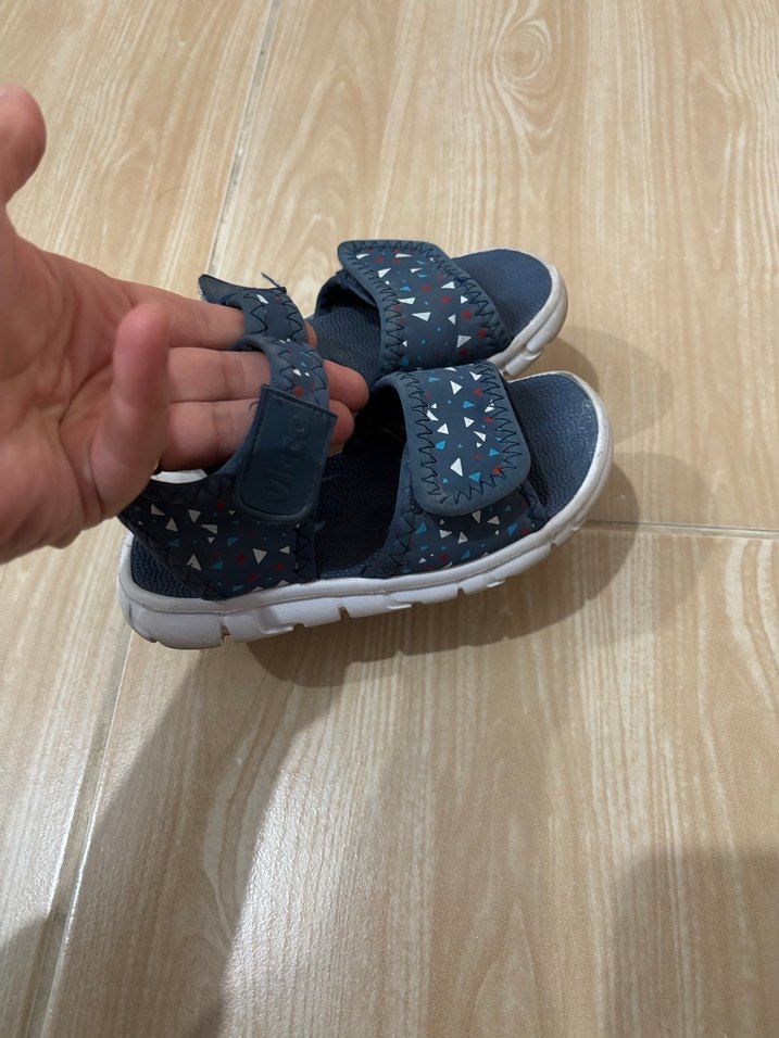 Mavi Gri Cırtlı Erkek Çocuk Sandalet - Görsel 3