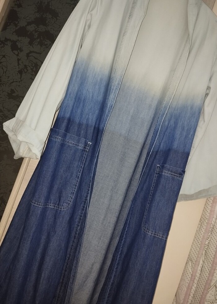 Uzun kot ceket - Görsel 4