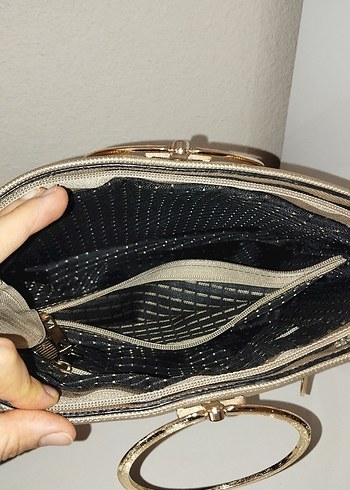 Bej Süet Tokalı Kadın Çanta - Görsel 5