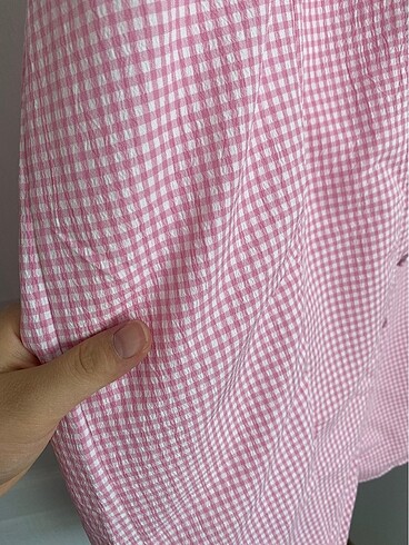 l Beden Kareli pembe elbise
