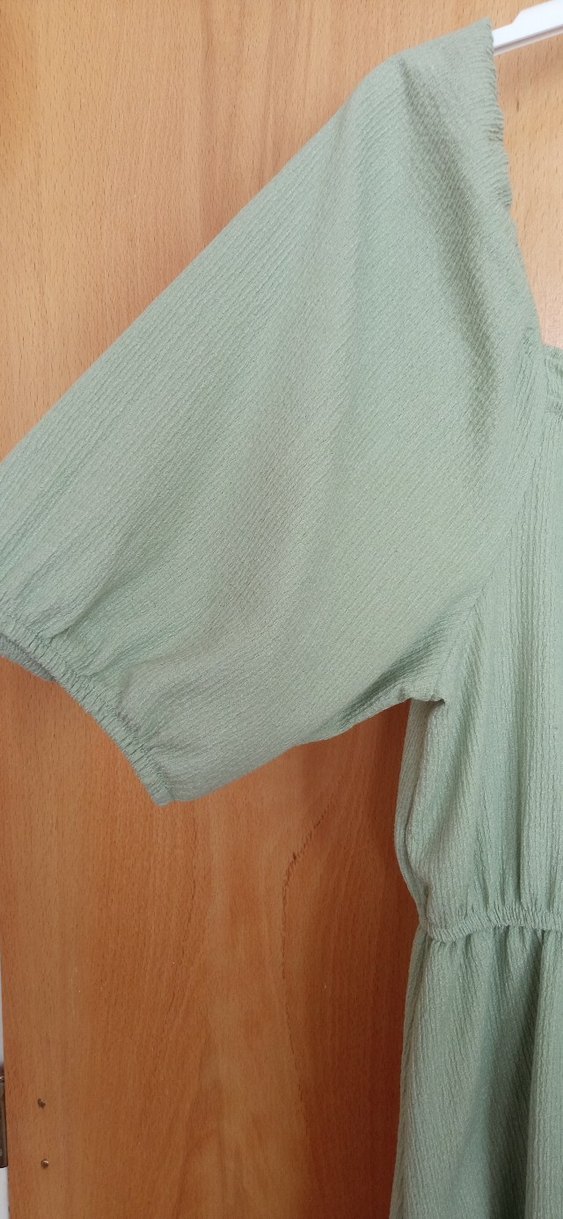 Turkuaz Renkli Volanlı Bohem Midi Elbise - Görsel 2