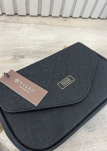 Beden kahverengi Renk Vakko Zincir Detaylı Kahverengi Deri Çanta