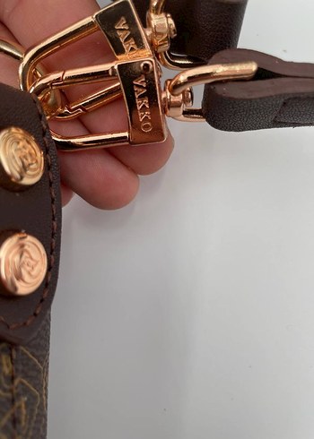 Beyaz Desenli Vakko salaş Kadın Omuz Çantası - Görsel 6