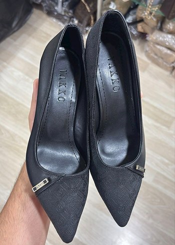 Kahverengi Deri Stiletto Kadın Ayakkabı - Görsel 2