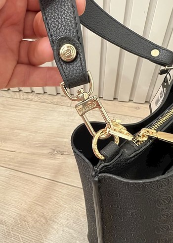 Zincir Detaylı Siyah Deri Vakko Çanta - Görsel 5