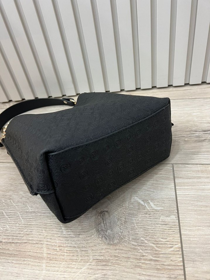 Zincir Detaylı Siyah Deri Vakko Çanta - Görsel 3