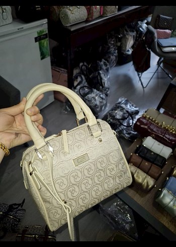 Beden Klasik Desenli Kahverengi Deri Kadın Çanta