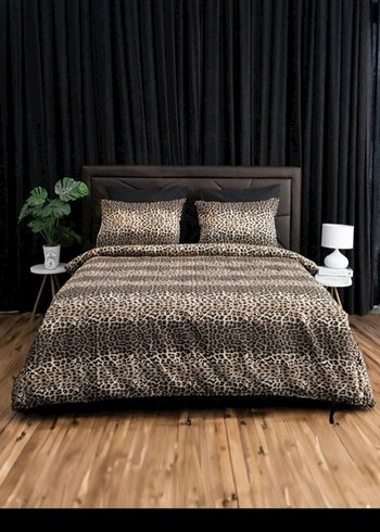 Kahverengi Leopar Desenli Nevresim Takımı