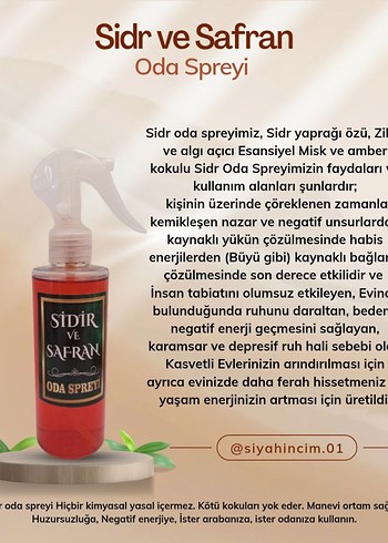 Sidr ve Safran Oda Spreyi