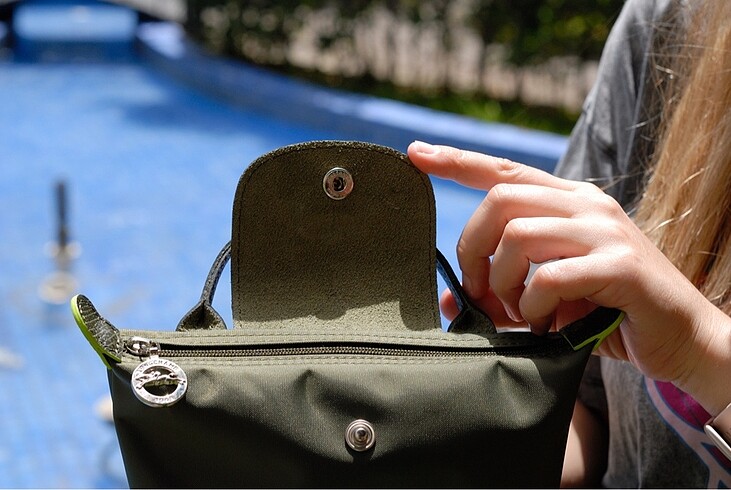 Beden haki Renk Longchamp Le Pliage Pouch XS