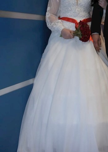 Beyaz helen model gelinlik - Görsel 6