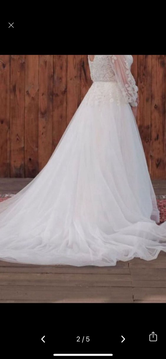 Beyaz helen model gelinlik - Görsel 5