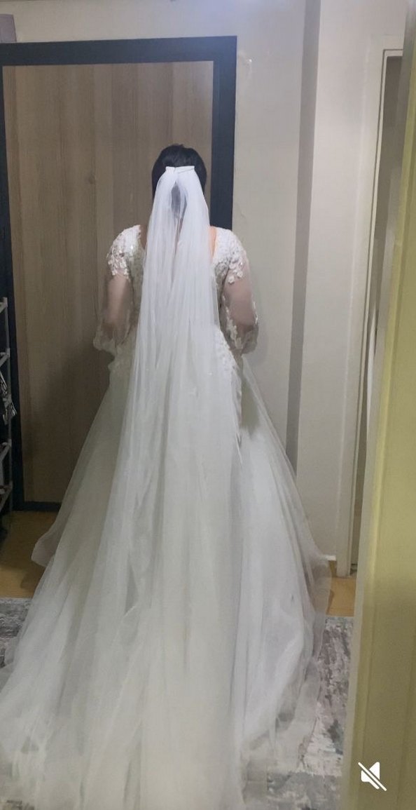 Beyaz helen model gelinlik - Görsel 4