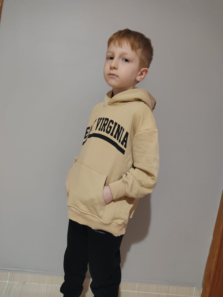 Bej Kapüşonlu Erkek Çocuk Sweatshirt Takım - Görsel 3