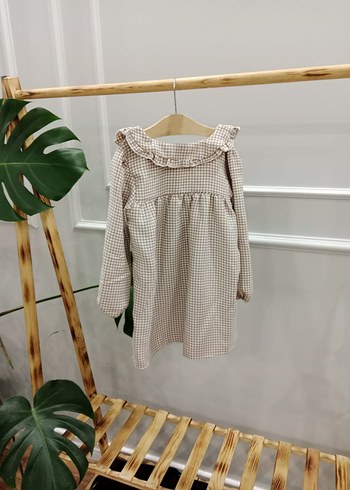 KAZ AYAĞI Çocuk Uzun Kollu Kareli Elbise - Görsel 4