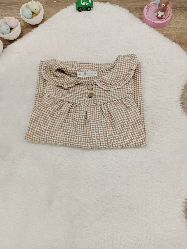 KAZ AYAĞI Çocuk Uzun Kollu Kareli Elbise - Görsel 3