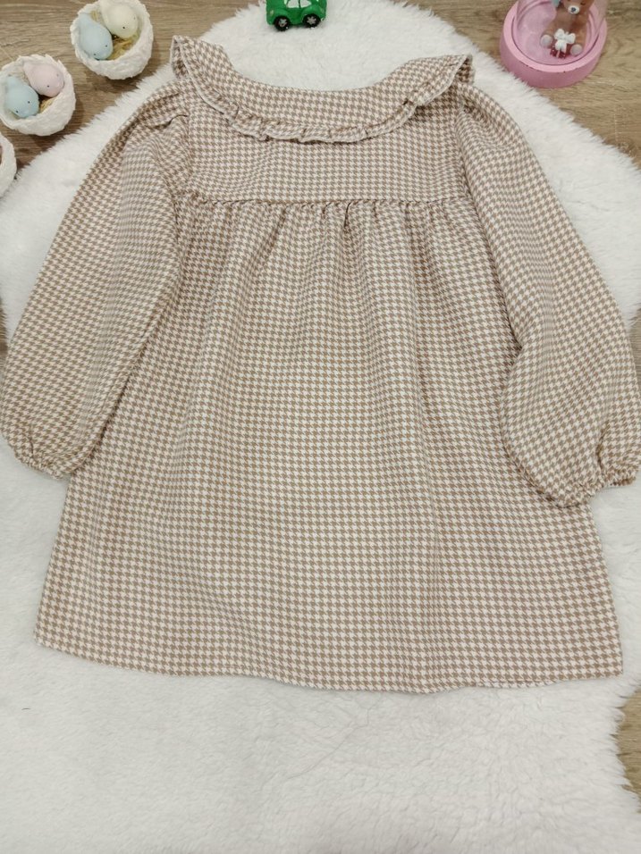 KAZ AYAĞI Çocuk Uzun Kollu Kareli Elbise - Görsel 2