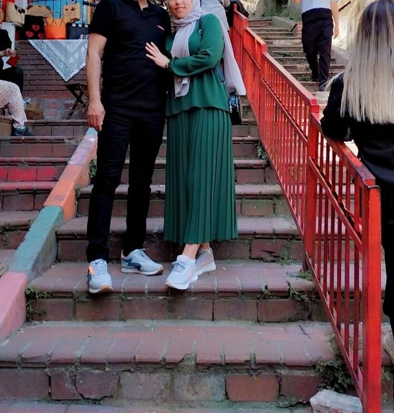 Kadın Yeşil Uzun Piliseli Elbise - Görsel 2