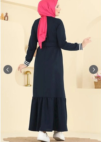 lacivert Renkli Uzun Kollu Kadın Elbise - Görsel 3