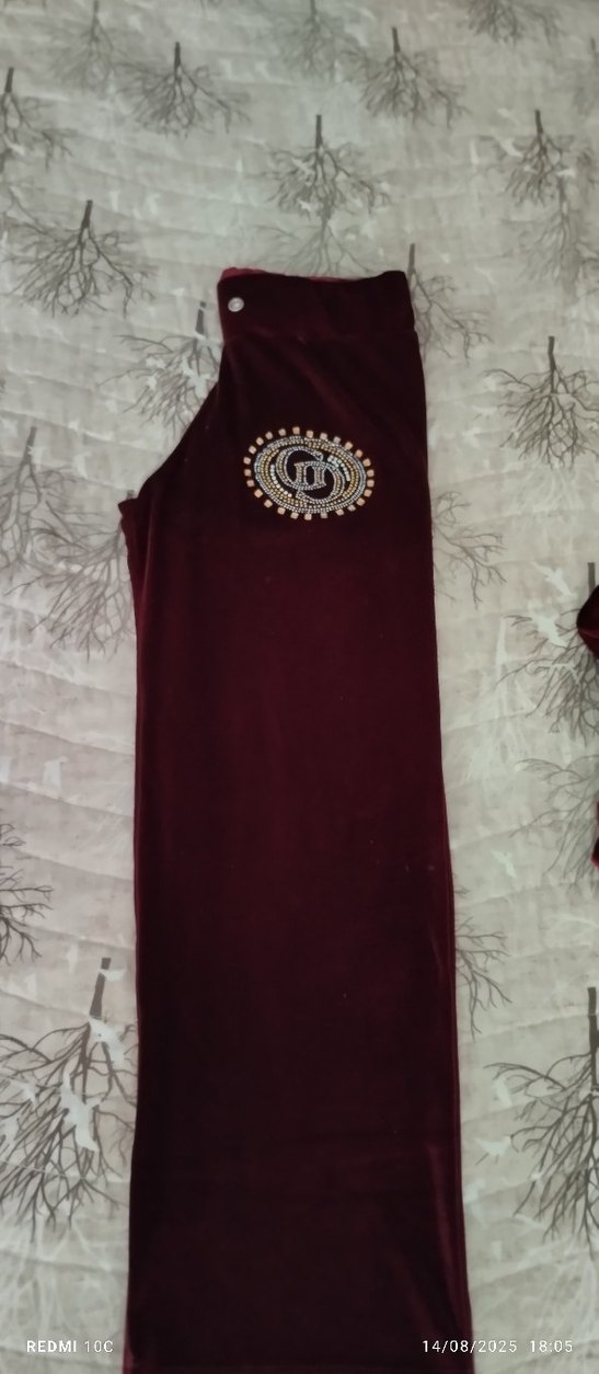 Bordo Pul Detaylı Kadın Sweatshirt Takımı - Görsel 4