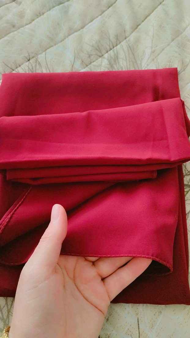 Bordo Kadın Drapeli Şal - Görsel 2