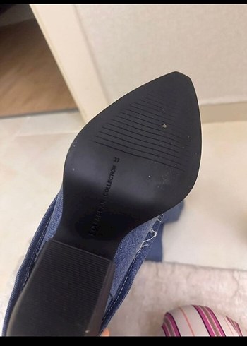 37 Beden Kadın Mavi Denim Diz Üstü Çizme