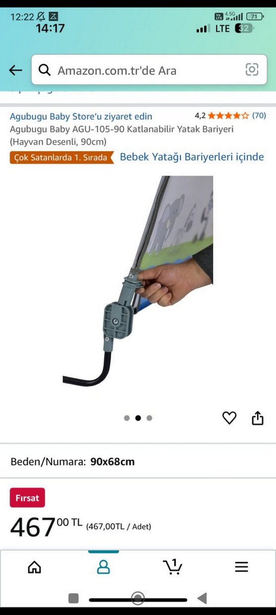 Agubugu Baby Katlanabilir Yatak Bariyeri 90x68 cm - Görsel 2