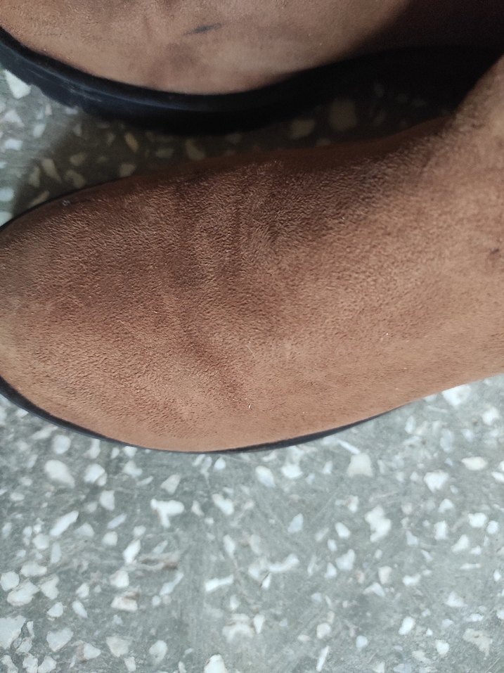 Kahverengi Süet Nakışlı Kadın Diz Boyu Bot - Görsel 4