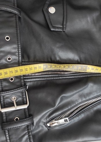 Zara Siyah Deri Biker Ceket - Görsel 5